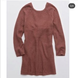 Twist knot back sweater dress